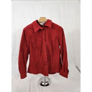 Coldwater Creek Red Button Down Shirt